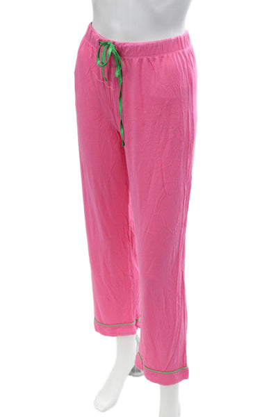 Katie J Women Pink Collared Long Sleeve Polyester Blend Pajama Set Size S