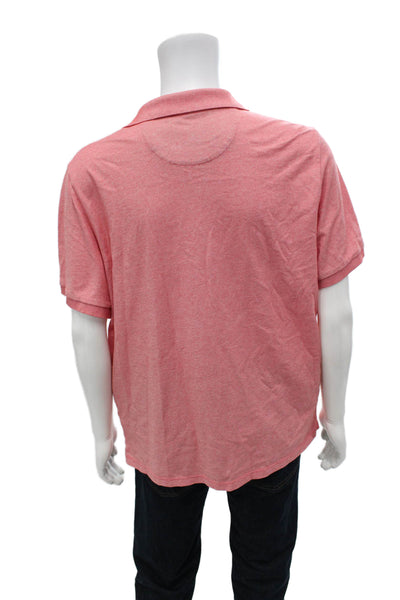 Vineyard Vines Mens Short Sleeve Collared Knit Polo Shirt Red Cotton Size Large