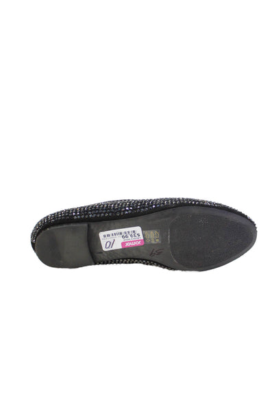 STEVEN BY STEVE MADDEN Womens Bedazzled Slip On Loafer Shoes Black Size 10W