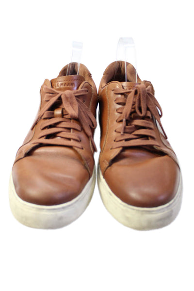 Cole Haan Mens Lace Up Round Toe Low Top Sneakers Brown White Size 10M
