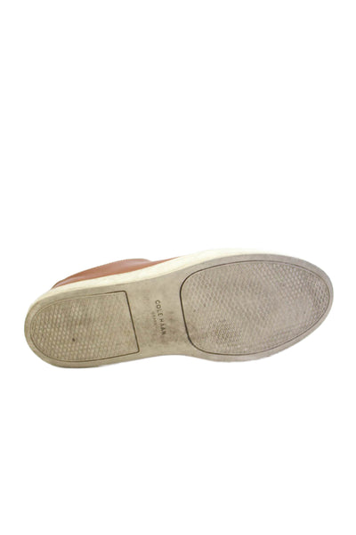 Cole Haan Mens Lace Up Round Toe Low Top Sneakers Brown White Size 10M