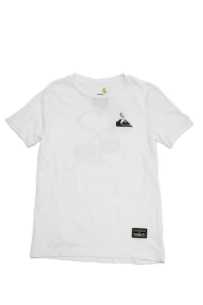 Quiksilver Unisex Kids Dog Character Crew Neck T-Shirt White Size M
