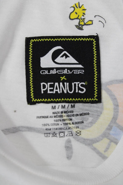 Quiksilver Unisex Kids Dog Character Crew Neck T-Shirt White Size M