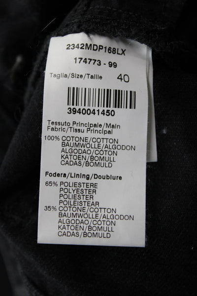 MSGM Unisex Ankle Cropped Black Jeans Mid Rise Cotton Spandex Size 40