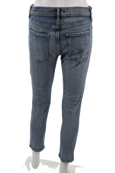 Agolde Womens Ankle Cropped Skinny Jeans Blue Size 28