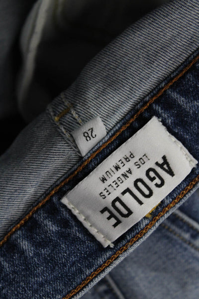 Agolde Womens Ankle Cropped Skinny Jeans Blue Size 28