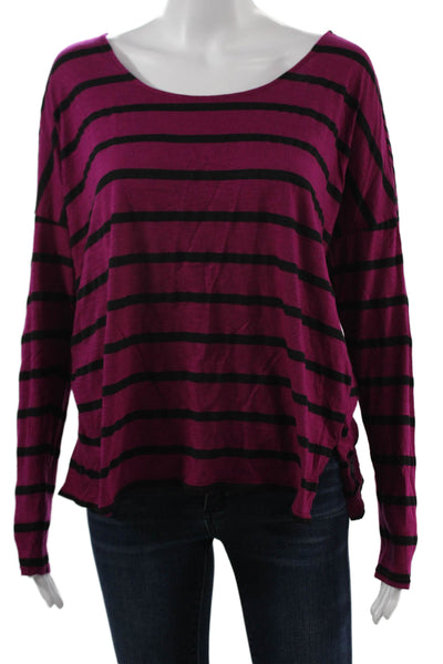 Michael Stars Women Striped Purple Long Sleeve Top Modal Blend Size One Size