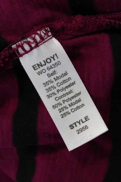 Michael Stars Women Striped Purple Long Sleeve Top Modal Blend Size One Size