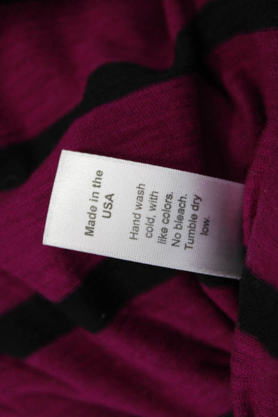 Michael Stars Women Striped Purple Long Sleeve Top Modal Blend Size One Size