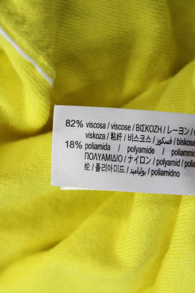 Zara Women Basic Yellow Crew Neck Short Sleeve T-Shirt Viscose Blend Size S