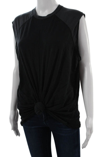 Skims Womens Basic Sleeveless Black Crew Neck T-Shirt Size S