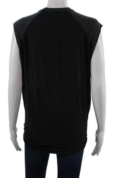 Skims Womens Basic Sleeveless Black Crew Neck T-Shirt Size S