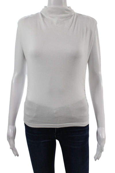 Michael Stars Women White Basic Mock Neck Sleeveless T-Shirt Size XS