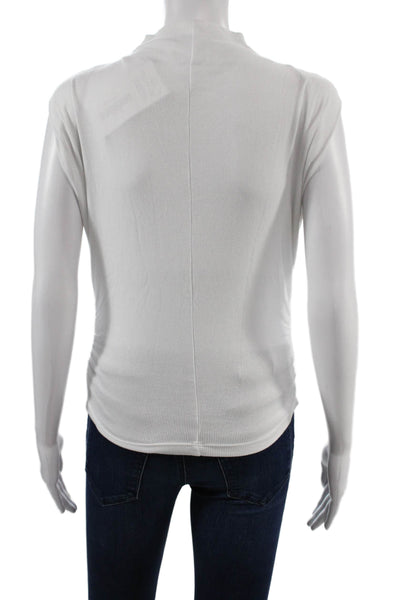 Michael Stars Women White Basic Mock Neck Sleeveless T-Shirt Size XS