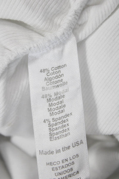 Michael Stars Women White Basic Mock Neck Sleeveless T-Shirt Size XS