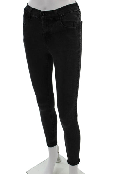 J Brand Womens Ankle Skinny Black Jeans High Rise Size 24