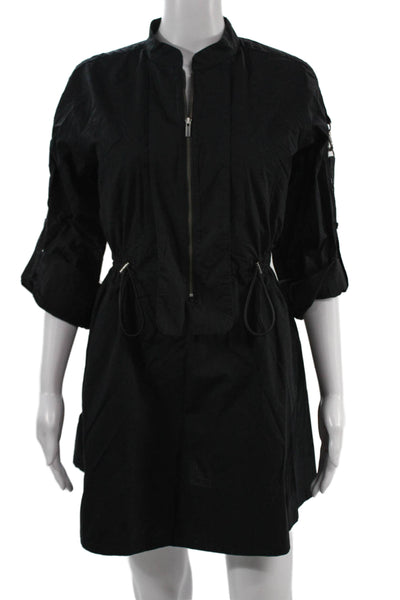 Banana Republic Womens Military Jacket Black Cotton 3/4 Sleeve Size XS