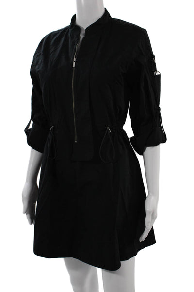 Banana Republic Womens Military Jacket Black Cotton 3/4 Sleeve Size XS