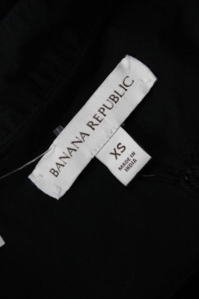 Banana Republic Womens Military Jacket Black Cotton 3/4 Sleeve Size XS