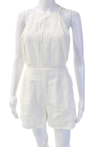 Greylin Anthropologie Women White Sleeveless Square Neck Jumpsuit Size XS