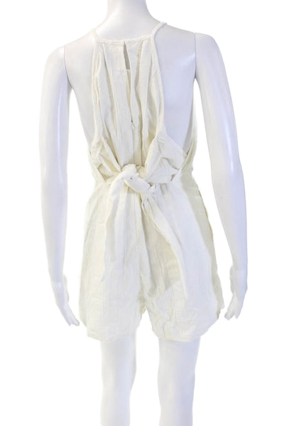 Greylin Anthropologie Women White Sleeveless Square Neck Jumpsuit Size XS