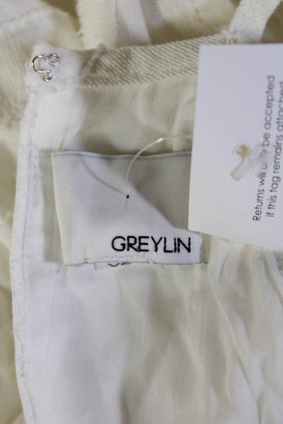 Greylin Anthropologie Women White Sleeveless Square Neck Jumpsuit Size XS