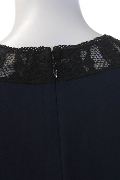 Jonathan Simkhai Women Fit & Flare Dark Blue Midi Dress Short Sleeve Size 2