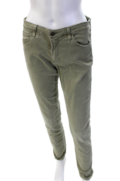 AG Adriano Goldschmied Womens Army Green Chinos Size 28