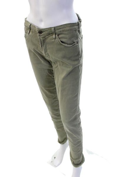 AG Adriano Goldschmied Womens Army Green Chinos Size 28