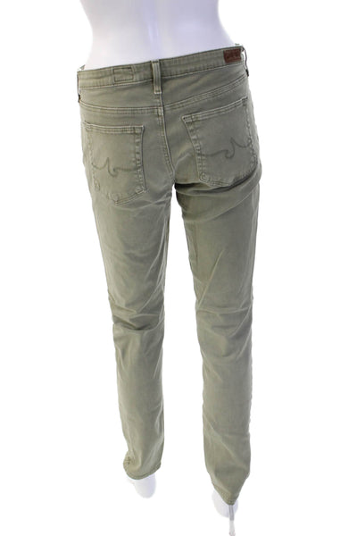 AG Adriano Goldschmied Womens Army Green Chinos Size 28