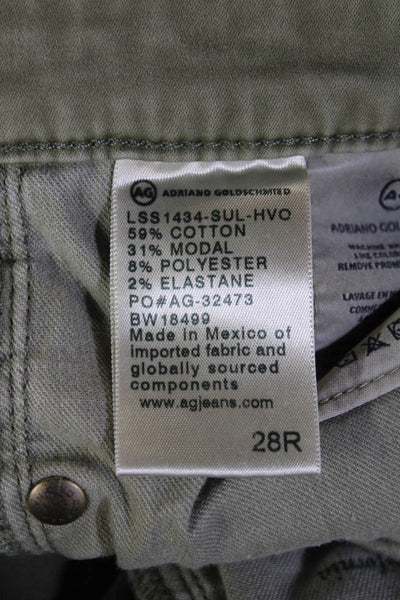 AG Adriano Goldschmied Womens Army Green Chinos Size 28