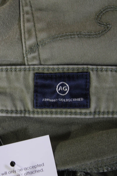 AG Adriano Goldschmied Womens Army Green Chinos Size 28