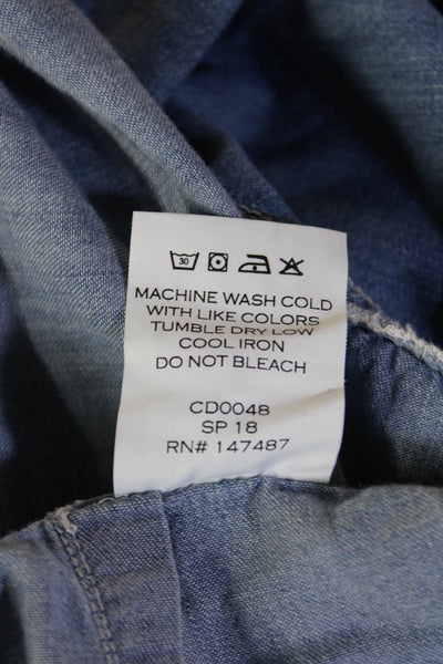 Draper James Womens Flare Wrap Skirt Blue Cotton Solid Short Size 0