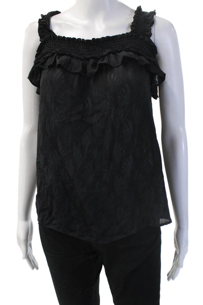 Anthropologie Womens Black Bohemian Square Neck Tank Size XS