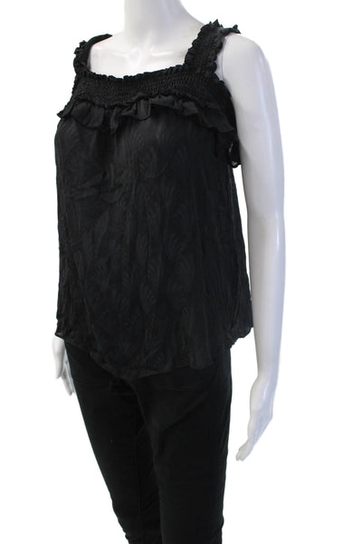 Anthropologie Womens Black Bohemian Square Neck Tank Size XS