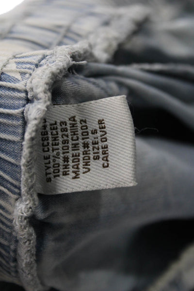 Vintage Havana Women Cropped Light Blue Joggers 100% Tencel Stars Size S