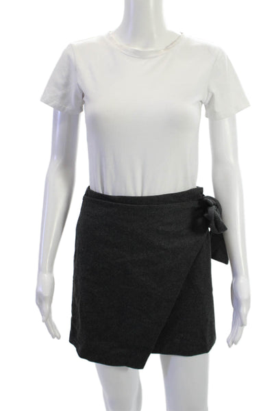 Wilfred Women Mini Wrap Skirt Dark Gray Wool Cashmere Size 2