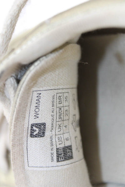 Veja x Madewell Womens Metallic Leather Lace-Up Casual Sneakers Gold Size 6