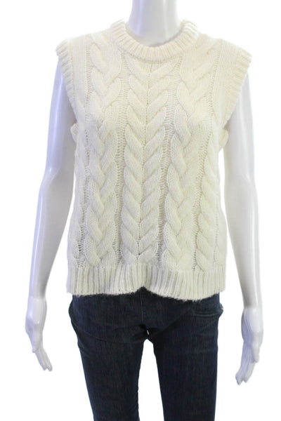 Rails Unisex White Crew Neck Sweater Vest Wool Alpaca Blend Size S