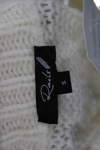 Rails Unisex White Crew Neck Sweater Vest Wool Alpaca Blend Size S