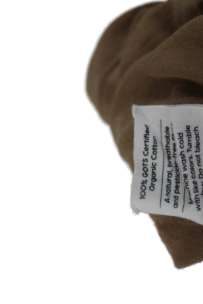 Mate Womens Basic Brown T-Shirt Crew Neck Short Sleeve Organic Cotton Size XS
