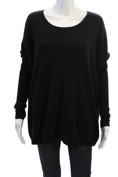C by Bloomingdales Unisex Black 100% Cashmere Pullover Sweater Size S