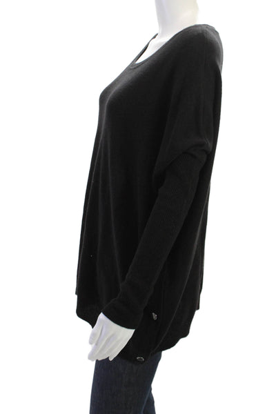 C by Bloomingdales Unisex Black 100% Cashmere Pullover Sweater Size S