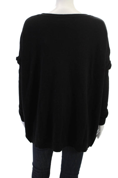 C by Bloomingdales Unisex Black 100% Cashmere Pullover Sweater Size S