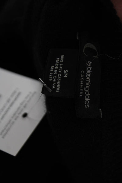 C by Bloomingdales Unisex Black 100% Cashmere Pullover Sweater Size S