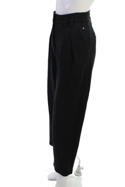 Sonia Rykiel Women Cropped Dress Pants Black Button Size S