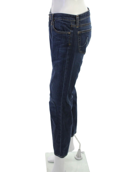 AG Adriano Goldschmied Womens Cropped Straight Dark Blue Low Rise Jeans Size 28