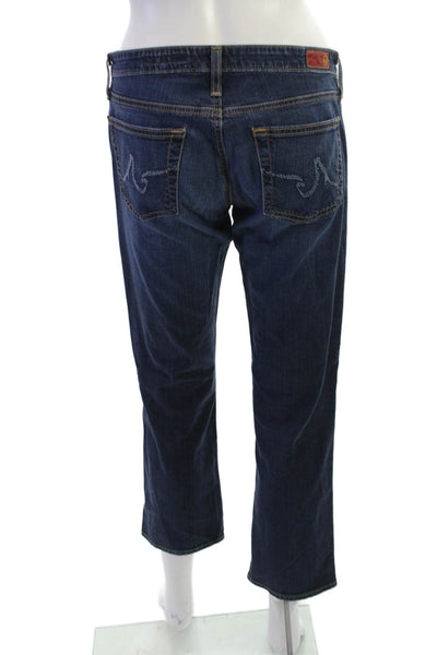 AG Adriano Goldschmied Womens Cropped Straight Dark Blue Low Rise Jeans Size 28