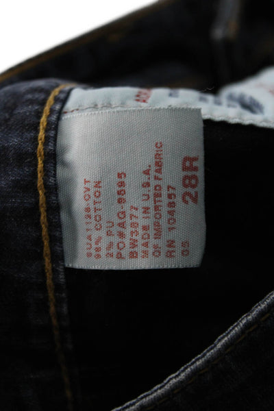 AG Adriano Goldschmied Womens Cropped Straight Dark Blue Low Rise Jeans Size 28