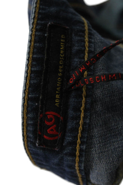 AG Adriano Goldschmied Womens Cropped Straight Dark Blue Low Rise Jeans Size 28